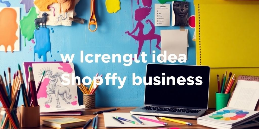 A creative workspace with artistic tools and inspiration.