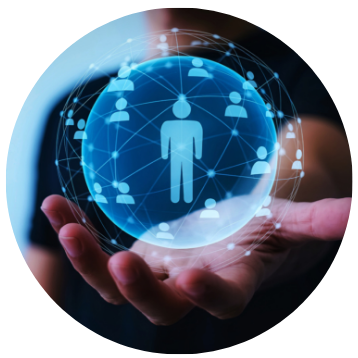 illustration un site qui fait le job sphere humain dans la main