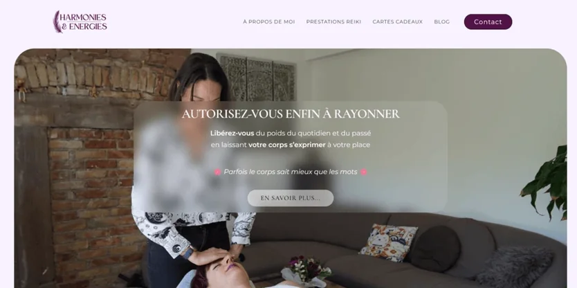 page accueil site harmonies et energies praticienne en reiki à strasbourg