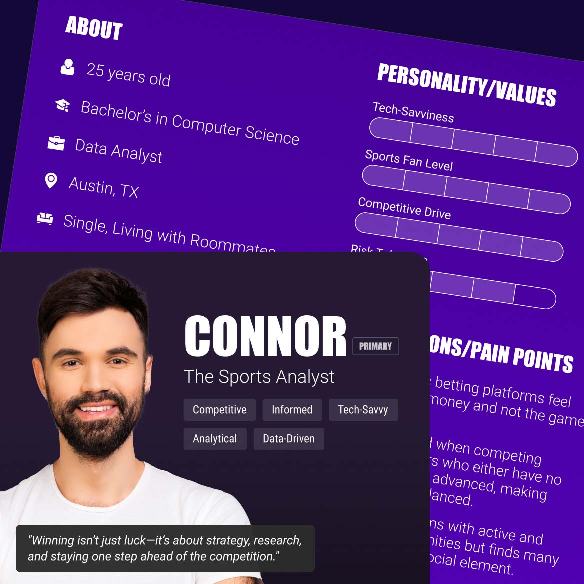 Example persona image and details