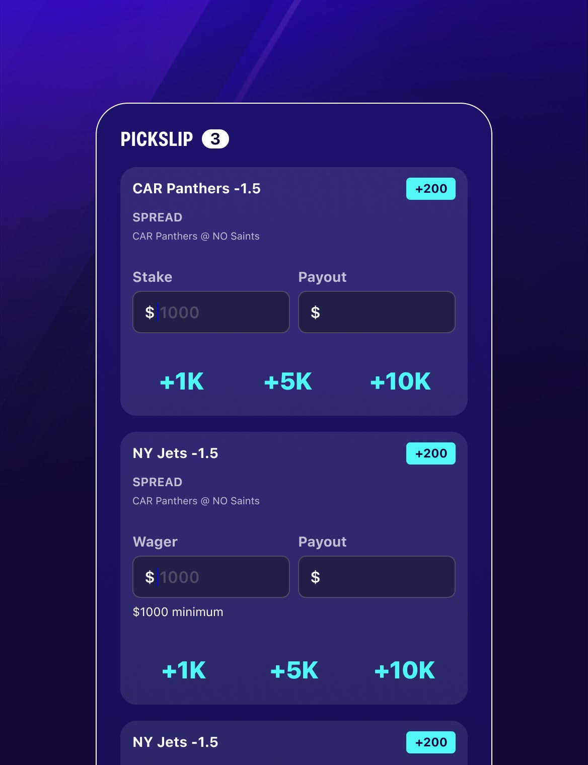 Pickslip action sheet