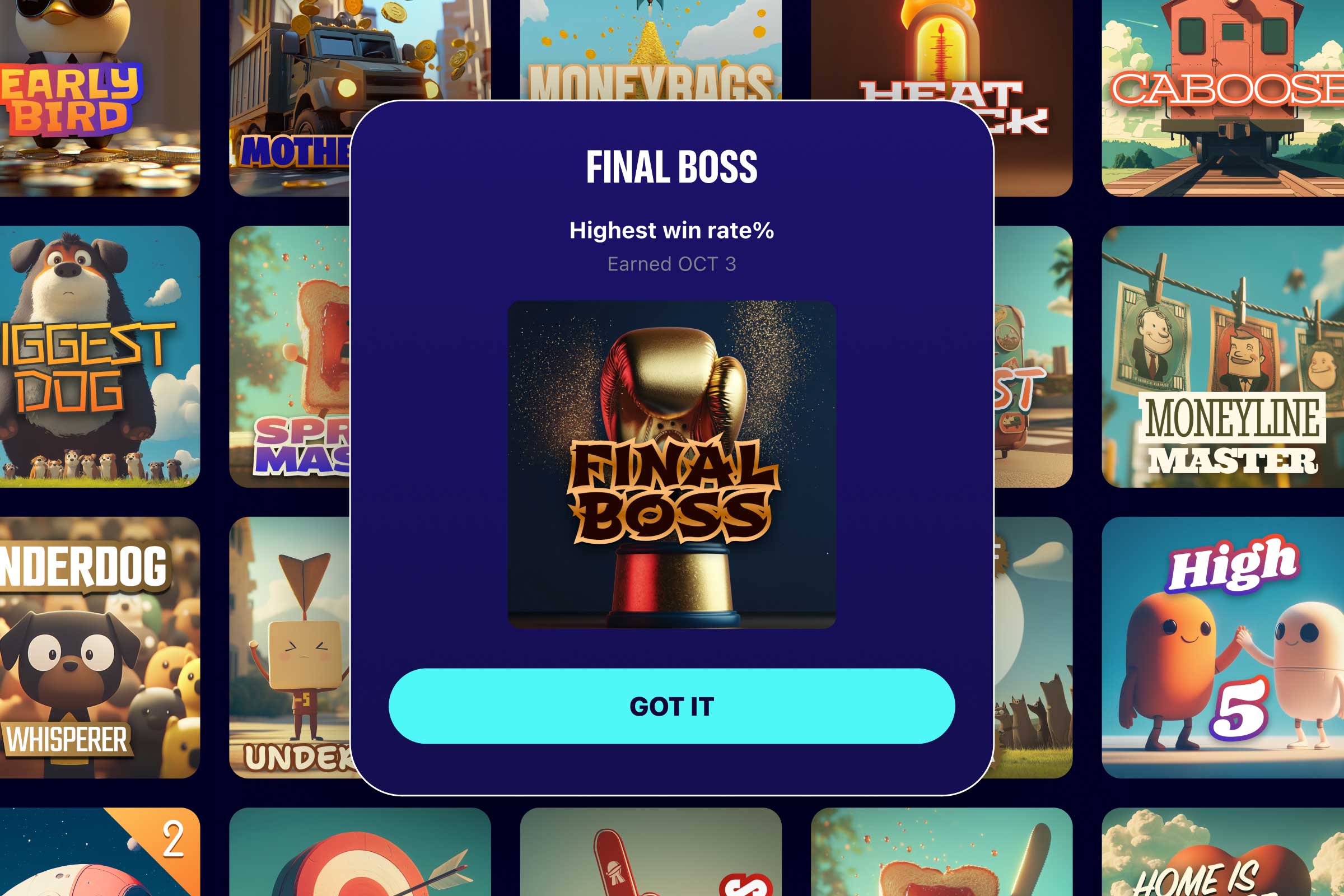 Featured badge on background of badges