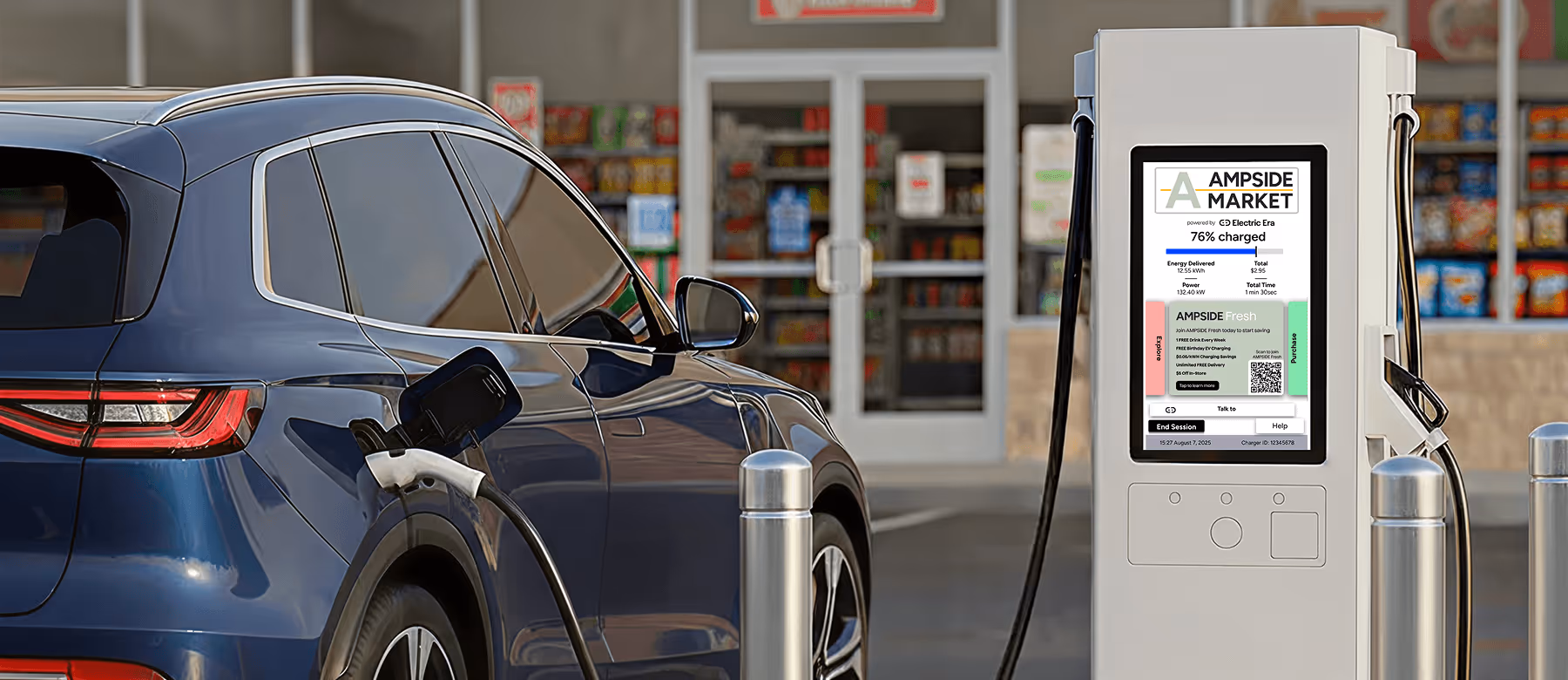 Electric Era Base Station battery-backed EV fast charging infrastructure for retailers