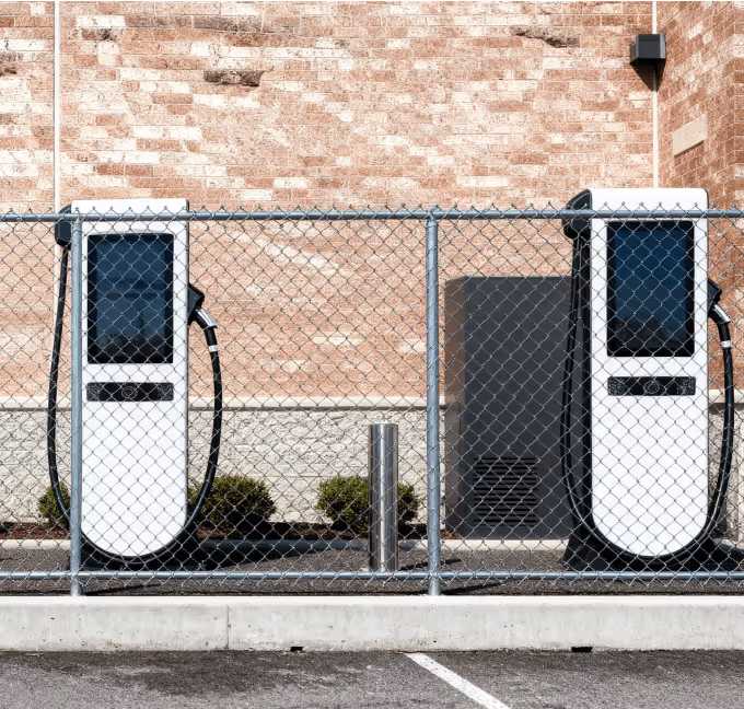 EV charging infrastructure installation at a commercial retail site