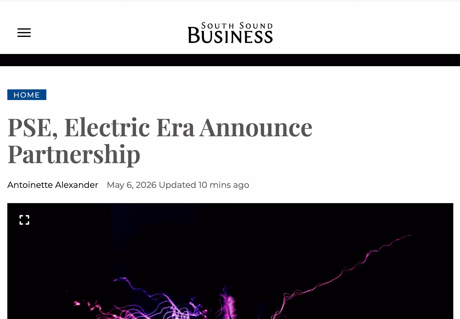South Sound Business article covering a collaboration between PSE and Electric Era
