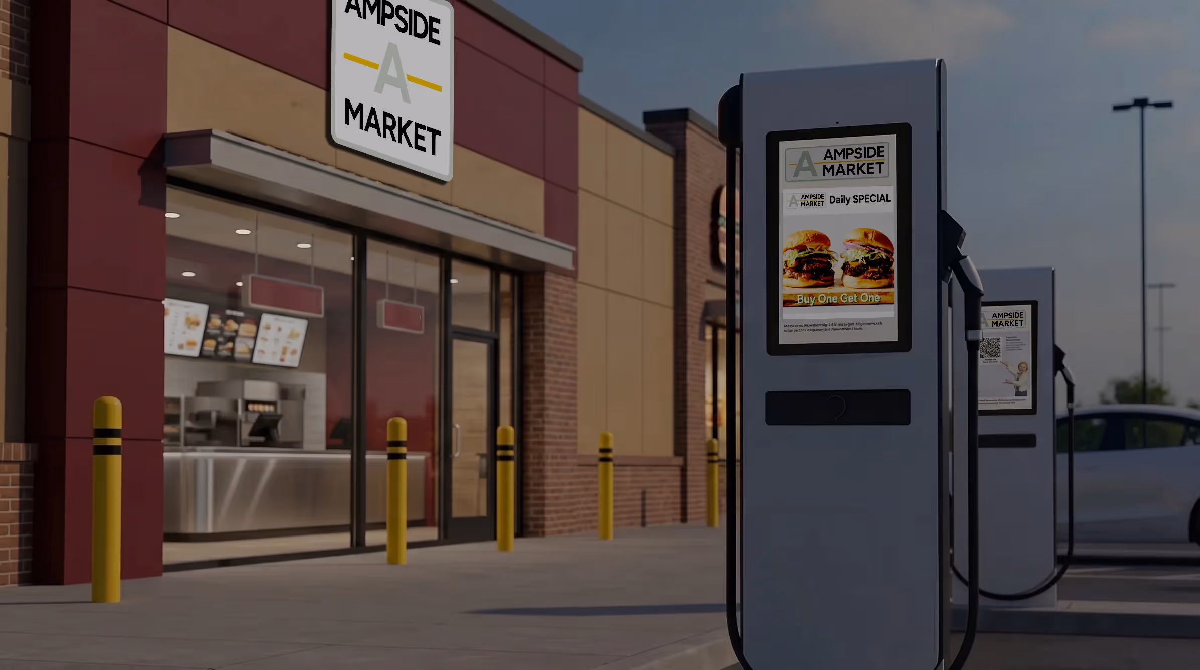 Ampside Market retail media platform for engaging EV drivers at quick-service restaurants