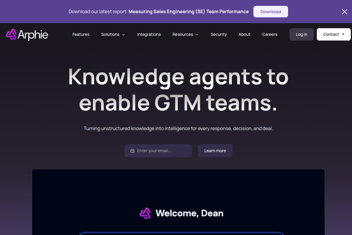 Arphie homepage screenshot