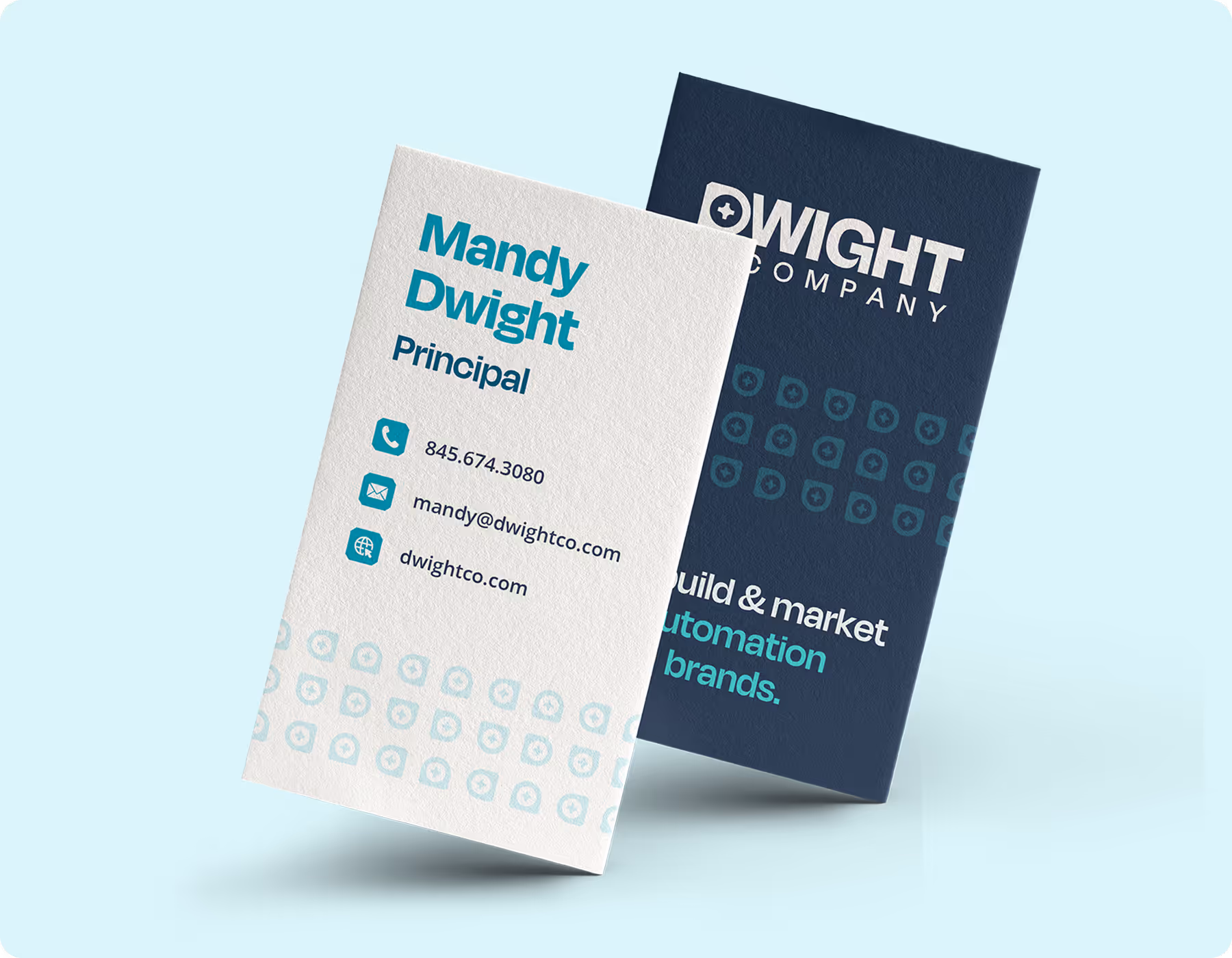 The front and back of an attractive professional business card.