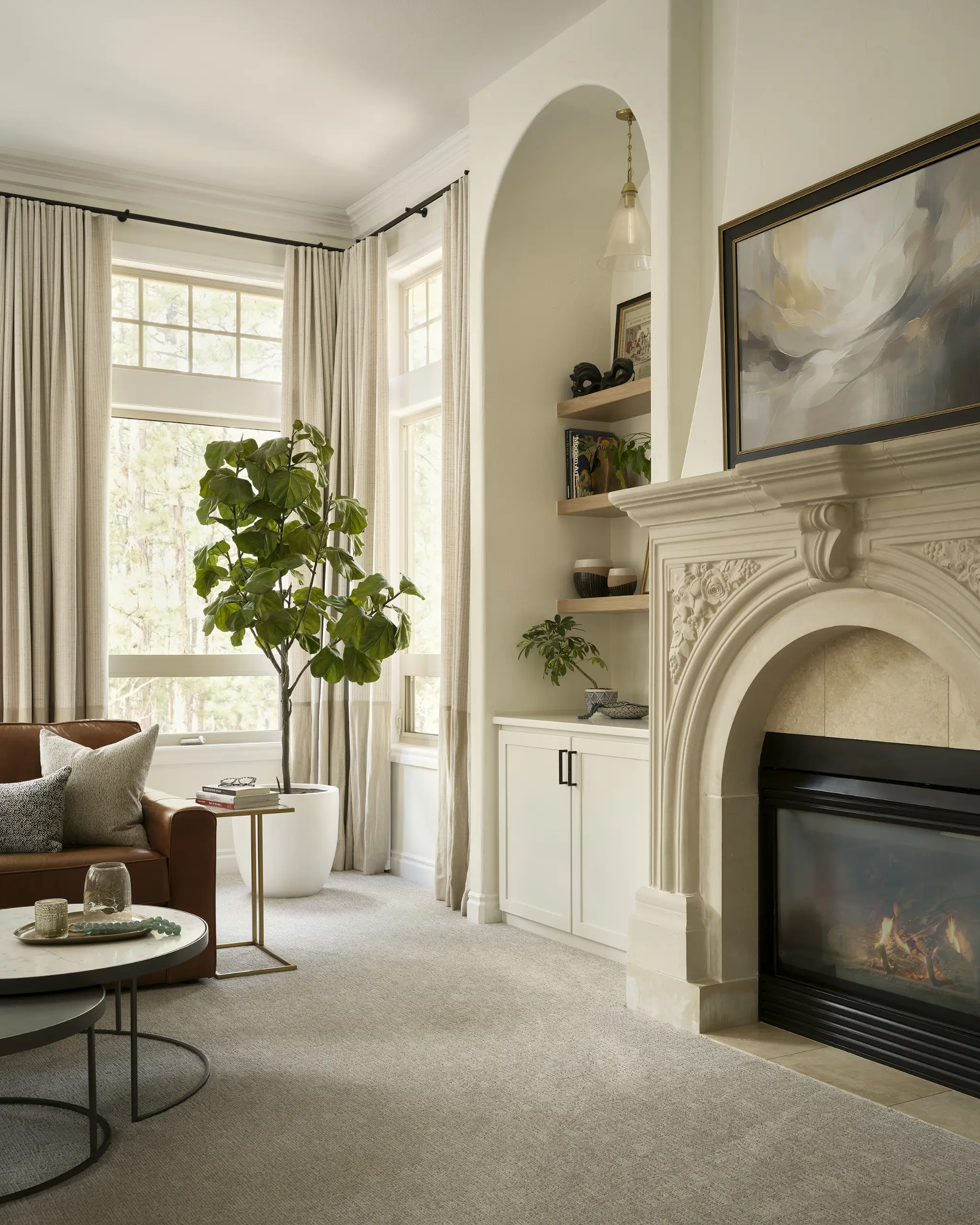 Rooted in Colorado Springs and inspired by the timeless elegance of northern Italy, The Alpine Palazzo is where mountain architecture meets warm European restraint. Sculpted plaster, honed stone, travertine, and rich wood tones create a home that feels both grounded and quietly luxurious. Designed for modern living but layered with old-world soul, this home redefines front range living through an Italian lens.