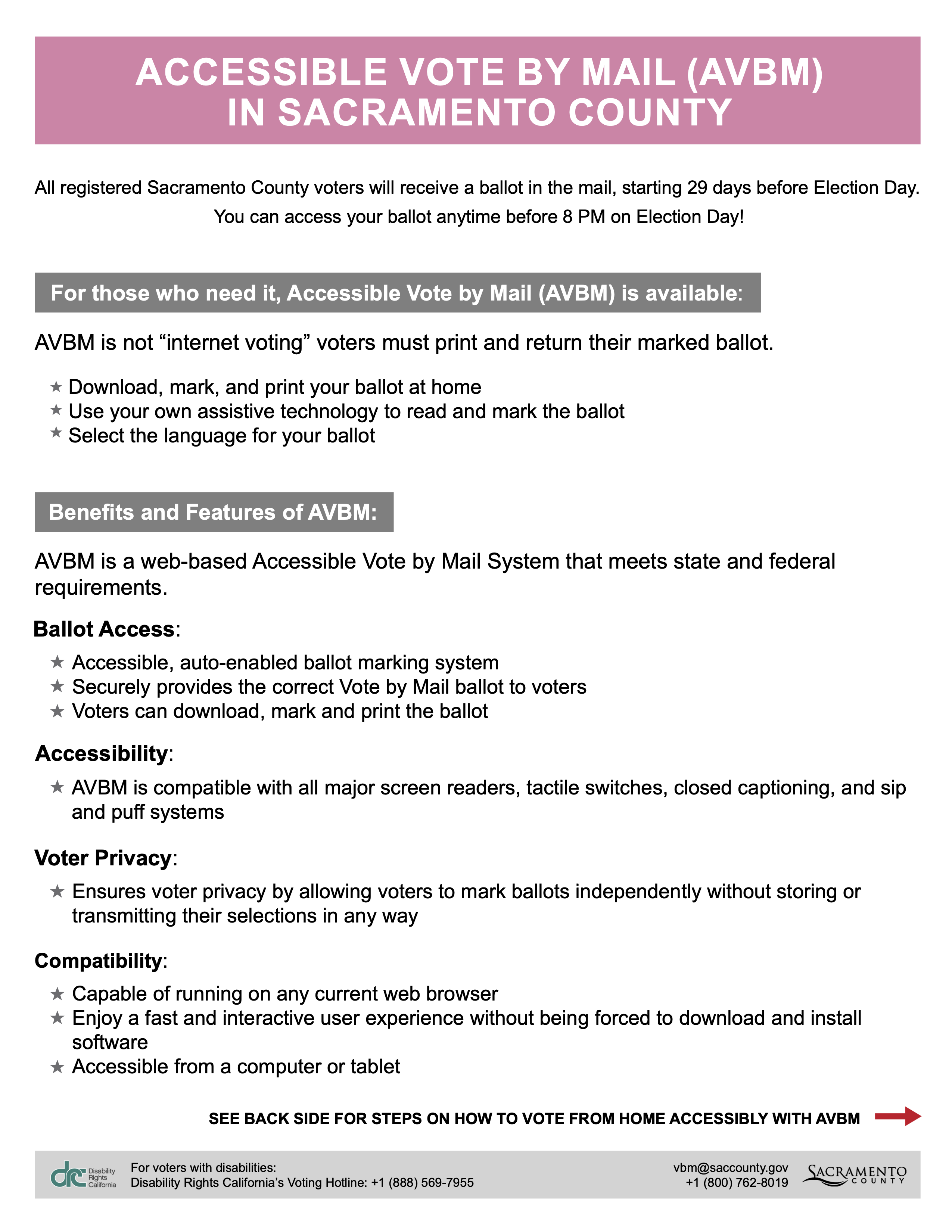 accessible vote by mail flyer