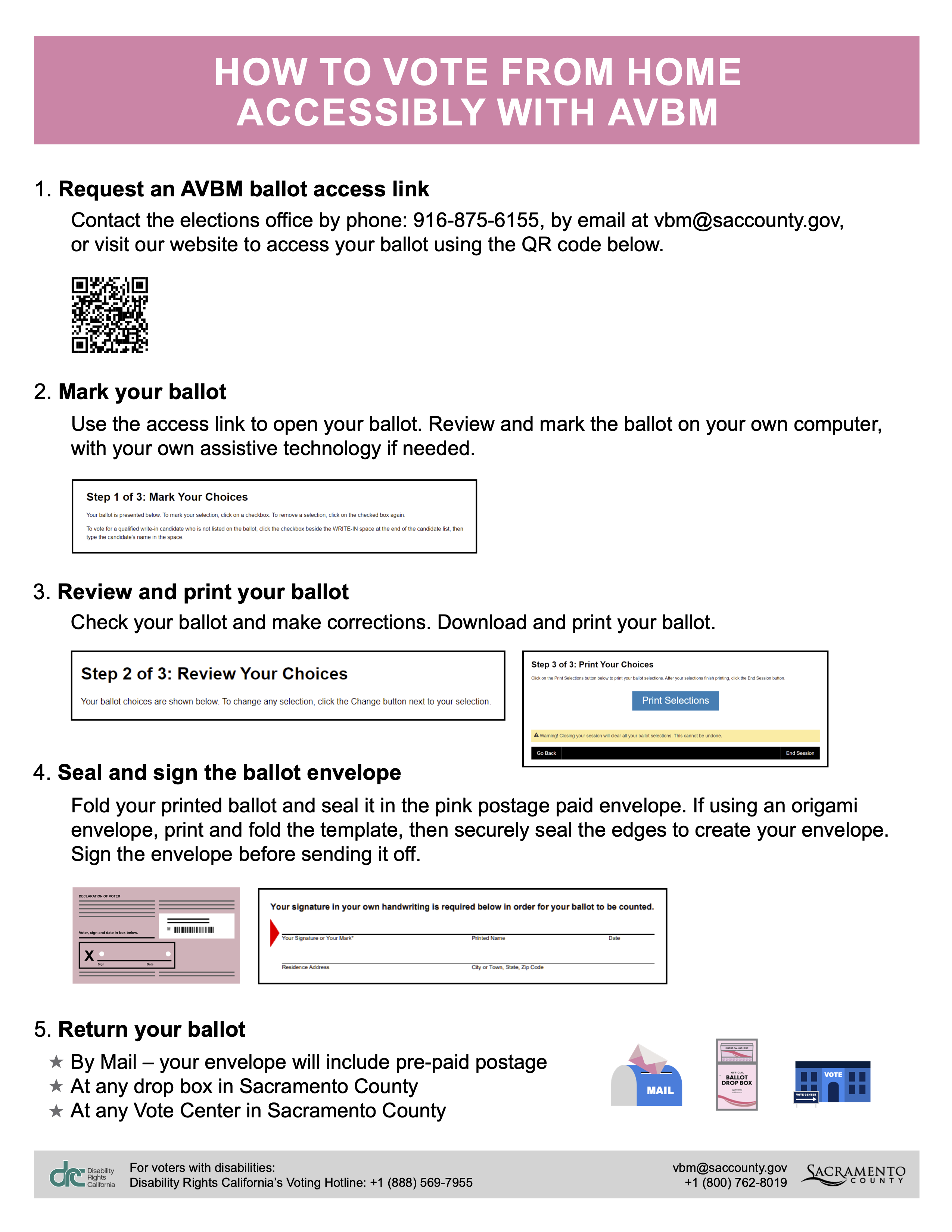 how to vote from home and avbm flyer