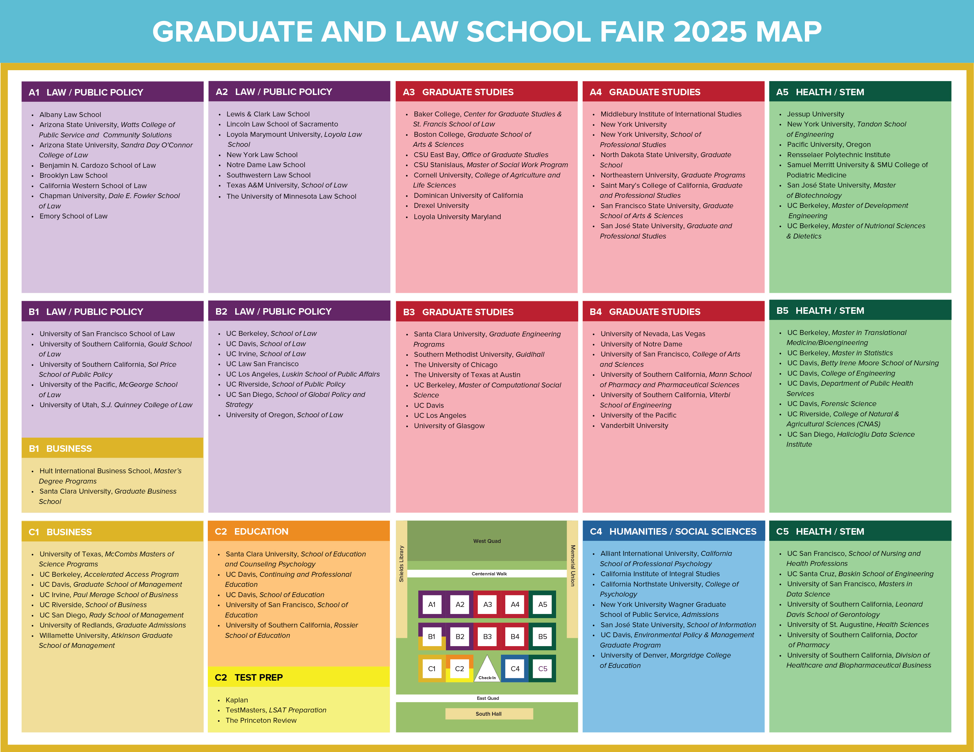 graduate and law school fair map (before)