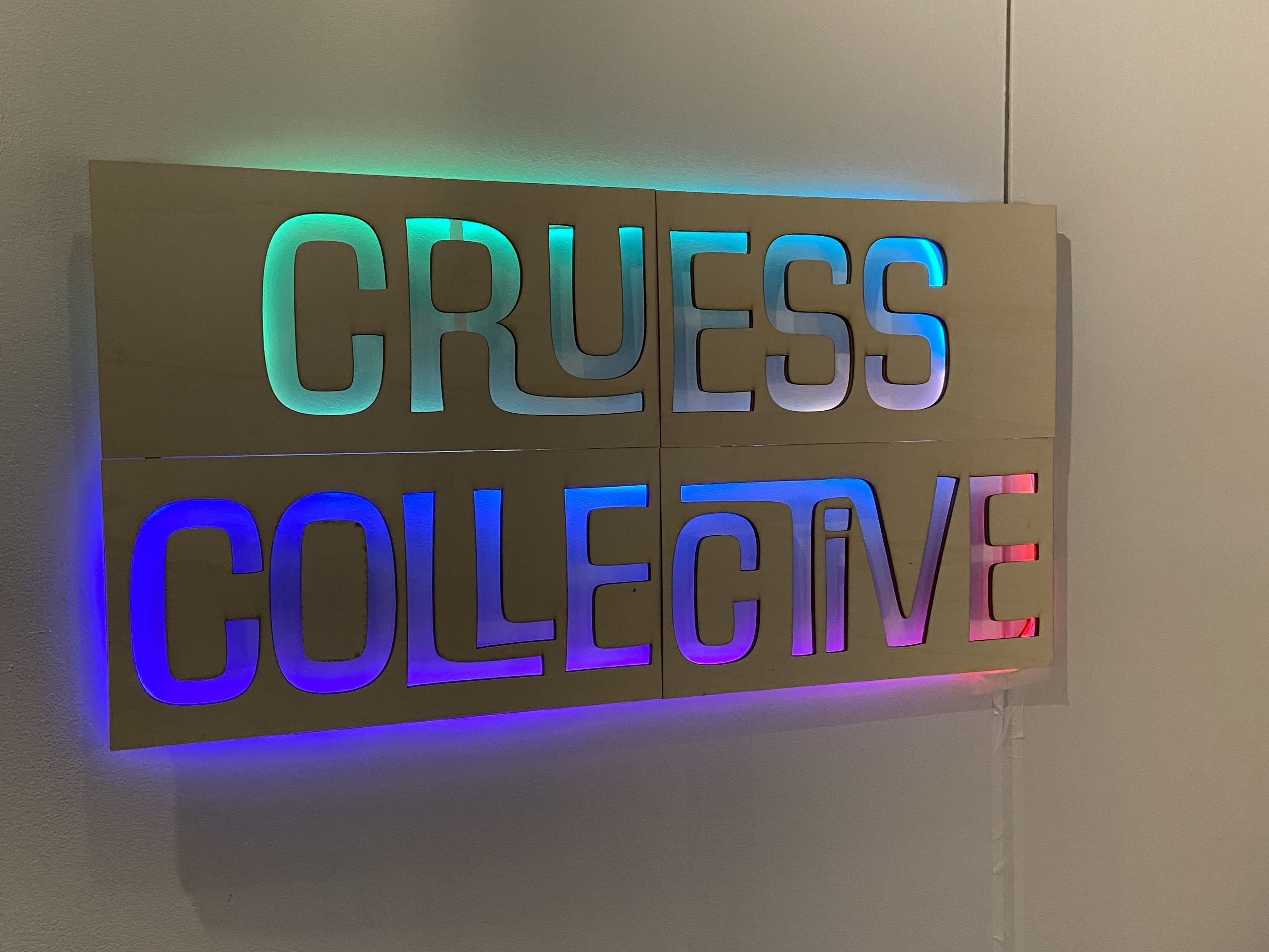cruess collective senior exhibition sign