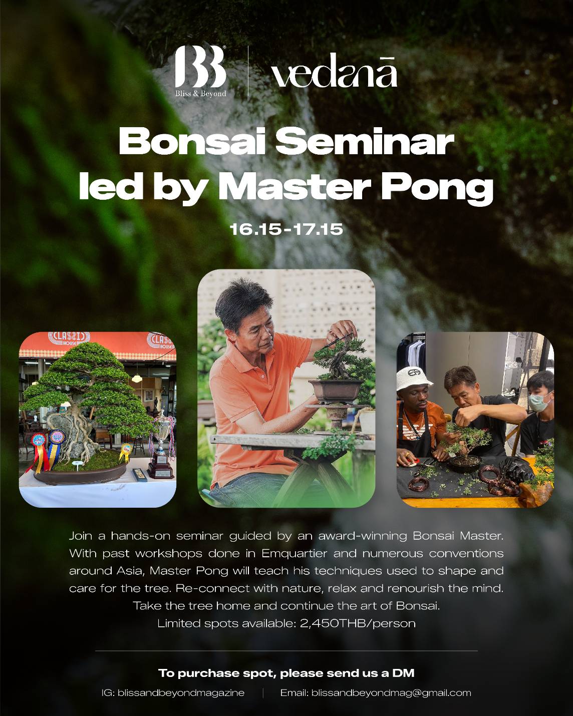 Master Pong demonstrating bonsai techniques