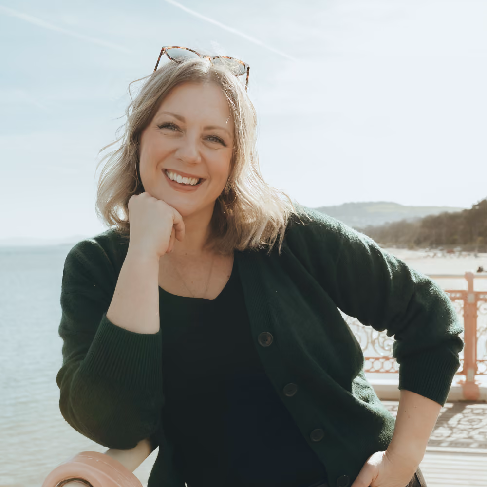 Kate Rostance, wedding and funeral celebrant, on the Conwy coast in North Wales