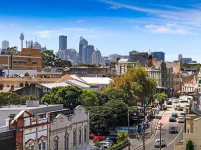 Ariel shot of Sydney's Inner West with the city in the background