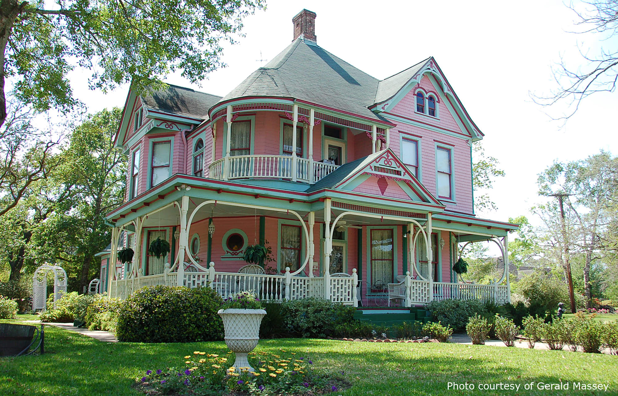Unknown Residence, a beautiful historic home in El Campo, TX, designed by architect George F. Barber.