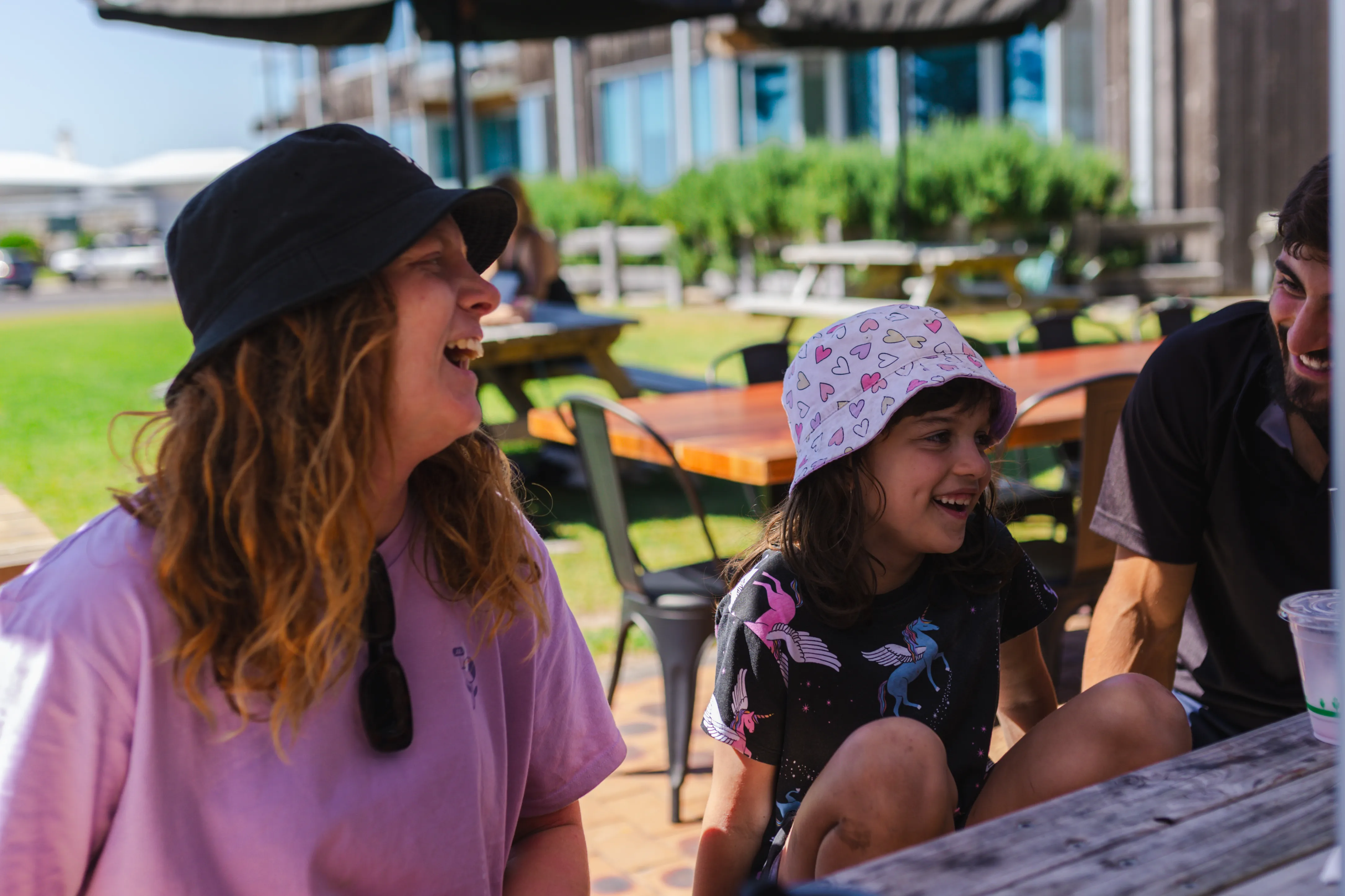 Paylos Adventure - Outdoor laughing in cafe