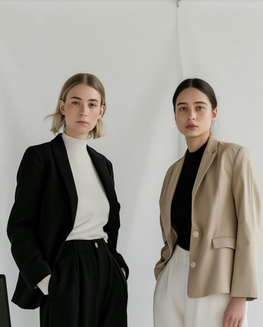 Two Nimbus Library founders in a minimalist office, showcasing the professional and versatile use of the library.