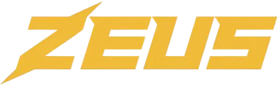 ZEUS brand logo with stylized yellow lightning bolt in the letter Z.