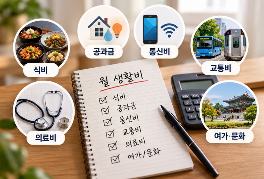 주거비를 뺀 순수 생활비 항목
