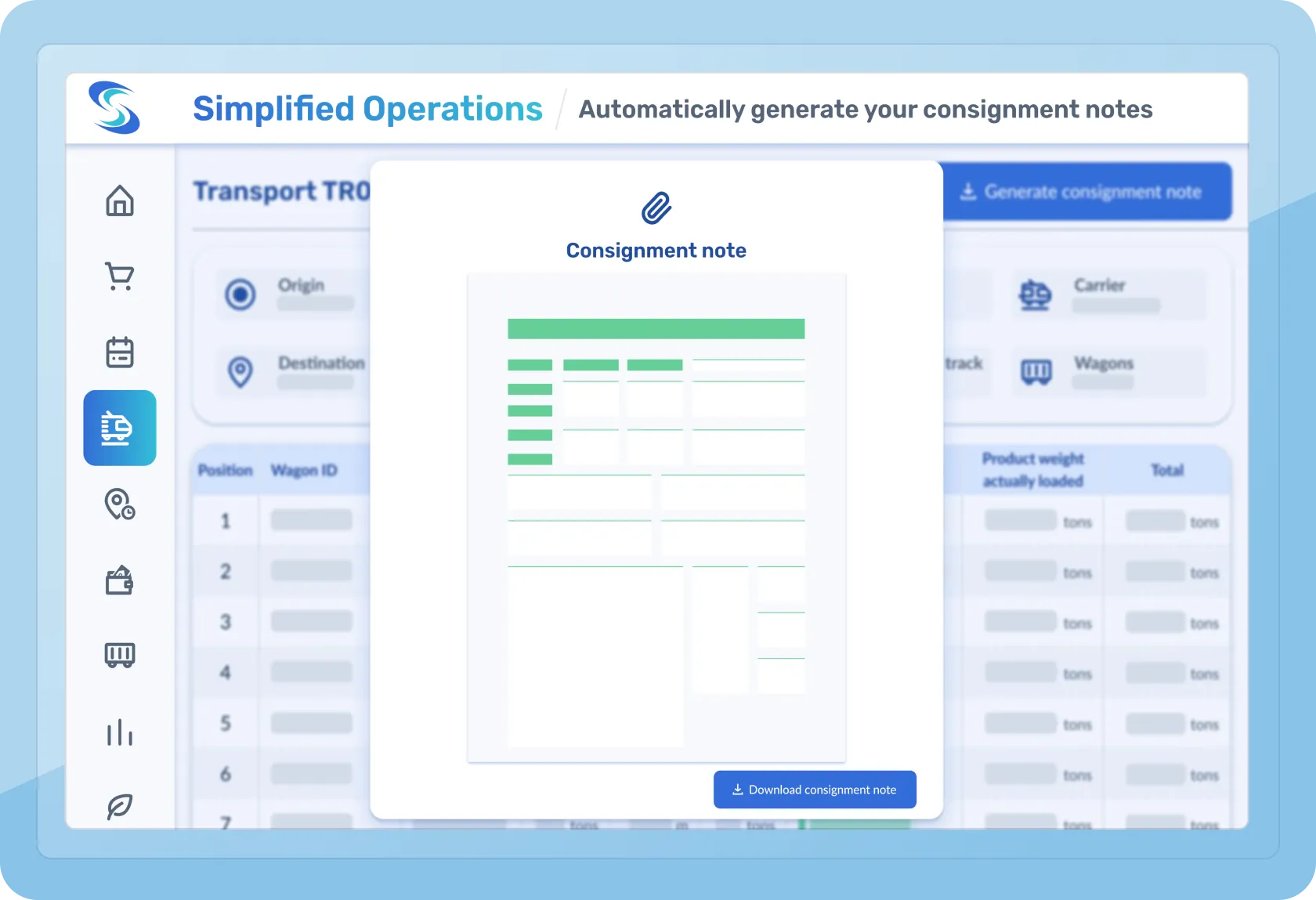 Generate consignment notes automatically