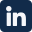 LinkedIn logo icon with white letters on a blue square background.
