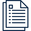 Icon of two stacked documents with text lines and checkboxes.