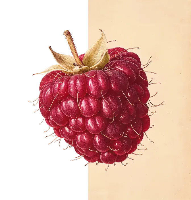 Realistic raspberry illustration with detailed texture