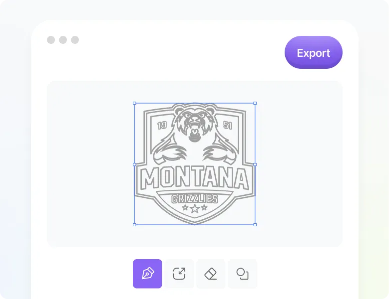 Vector logo editor with export and outline controls