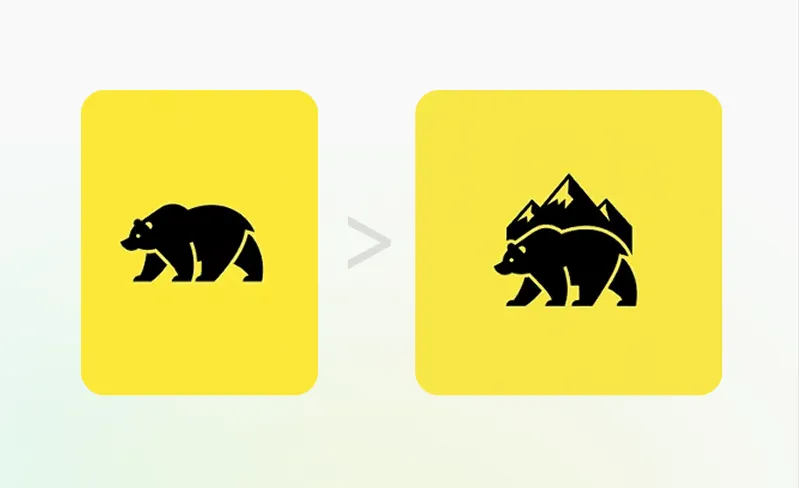 Bear logo enhanced with mountain silhouette detail