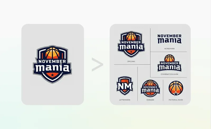 Sports badge logo expanded into full brand identity set