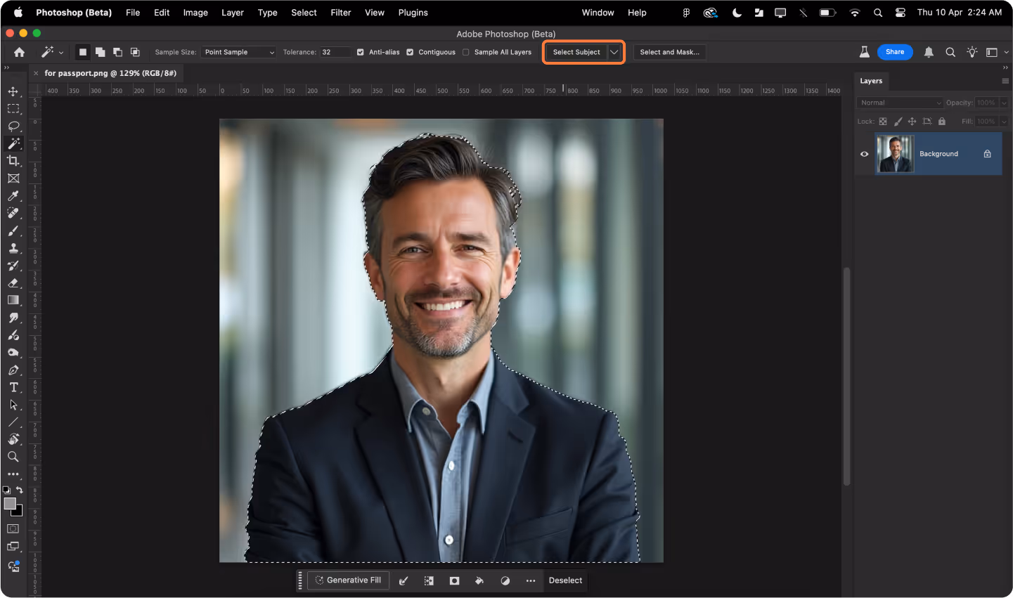 Select the Background