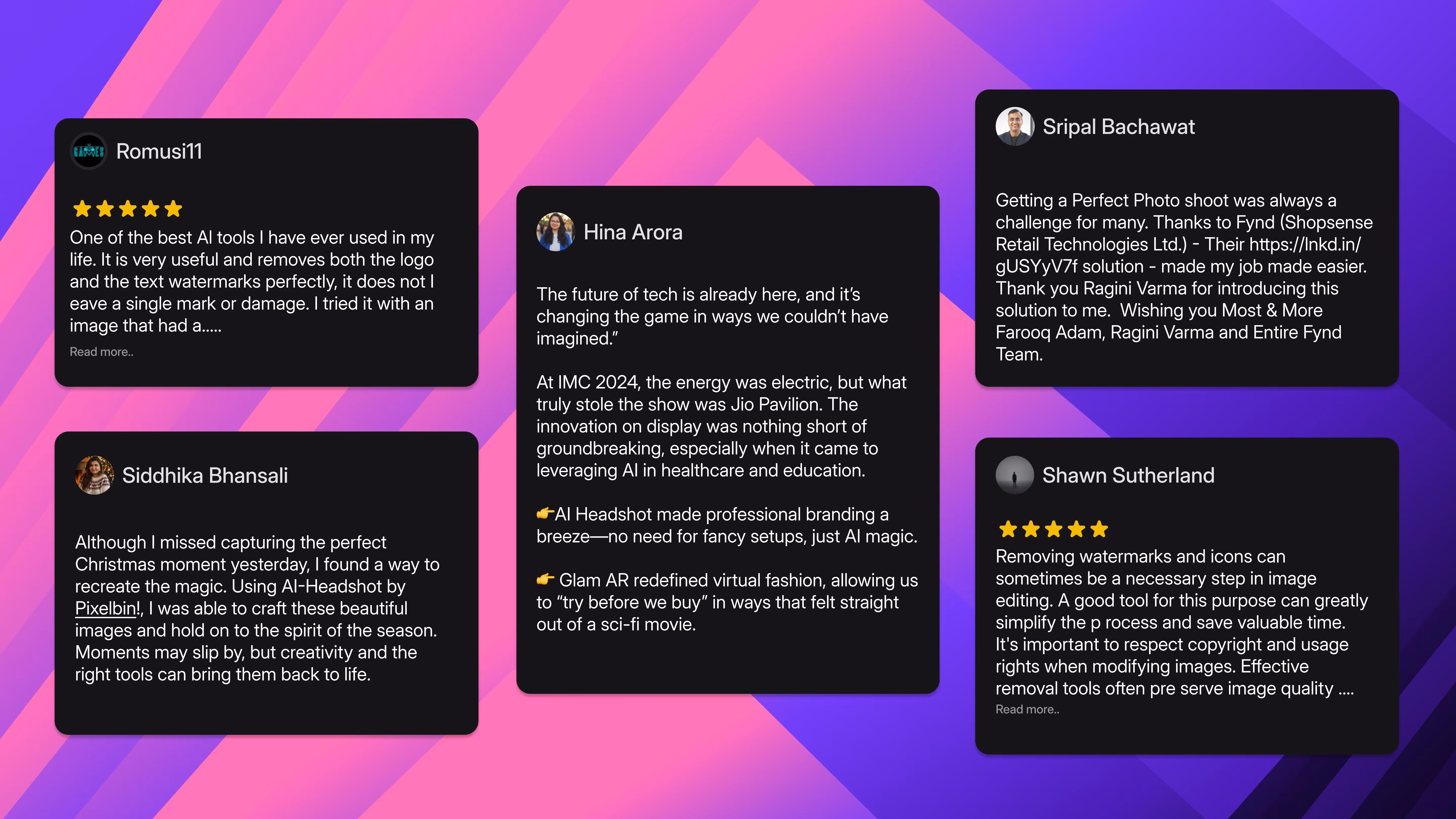 Reviews of Pixelbin users