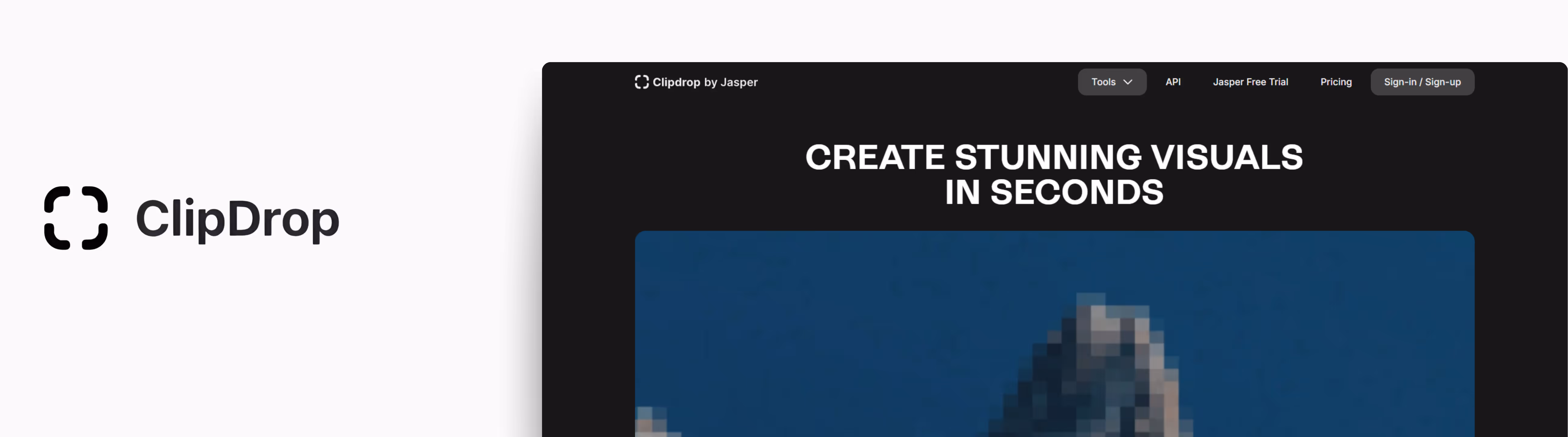 Home page of Clipdrop by Jasper