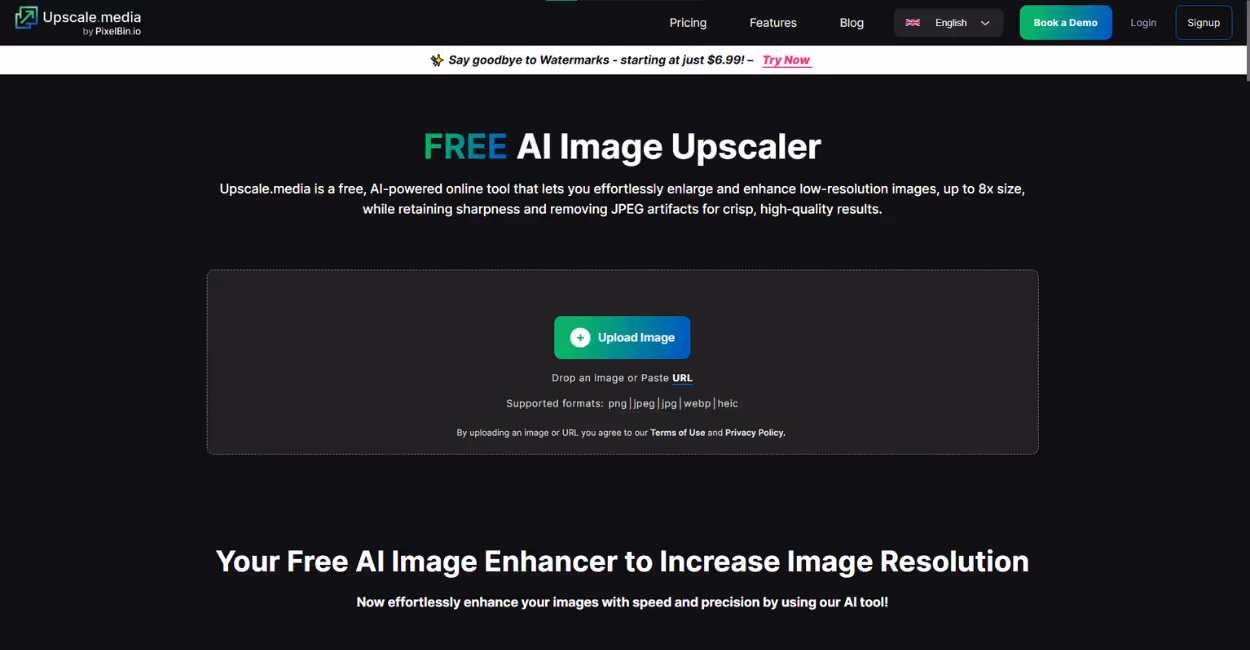 Open Upscale.media browser
