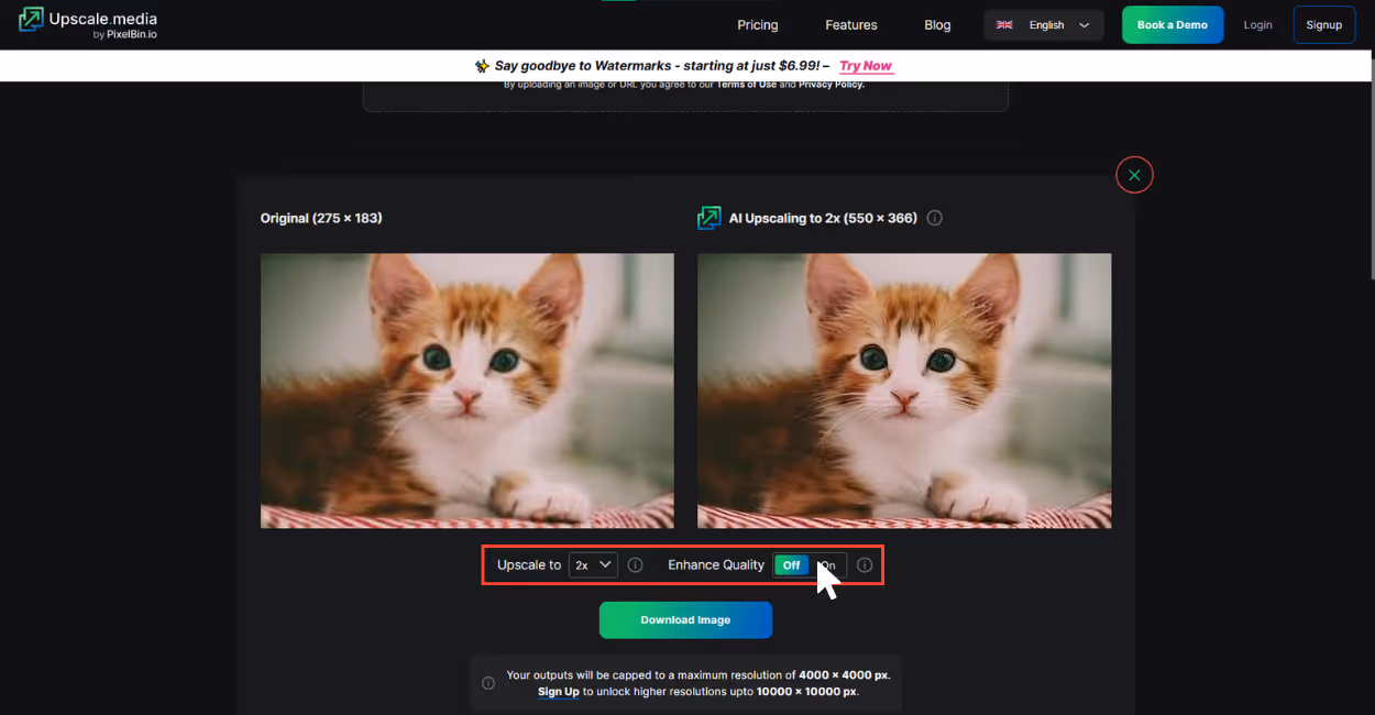 Select a image scale size