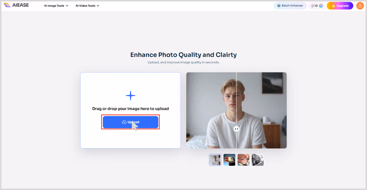Upload Image on AI Ease