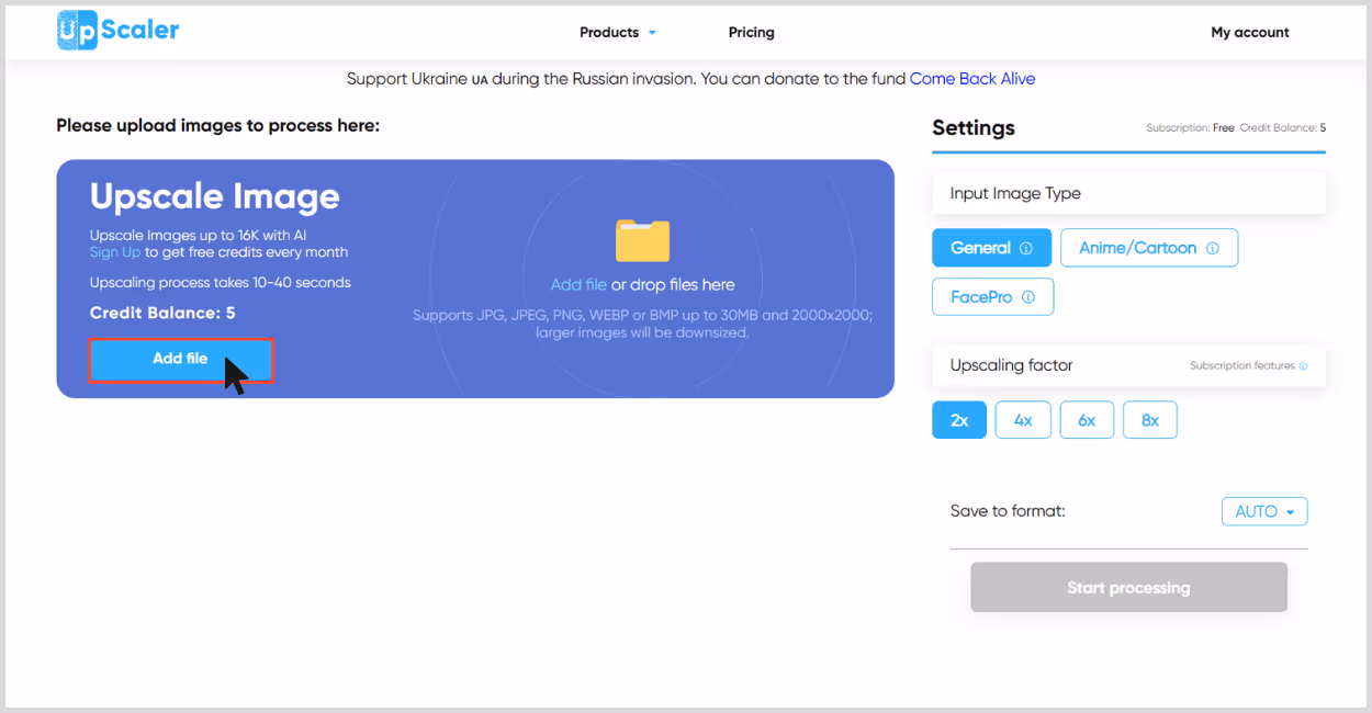 Add File on UpScaler