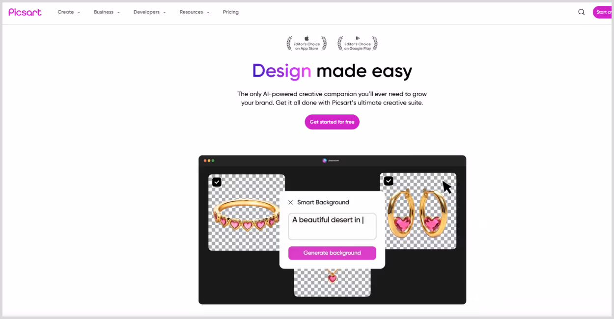 Open Picsart browser