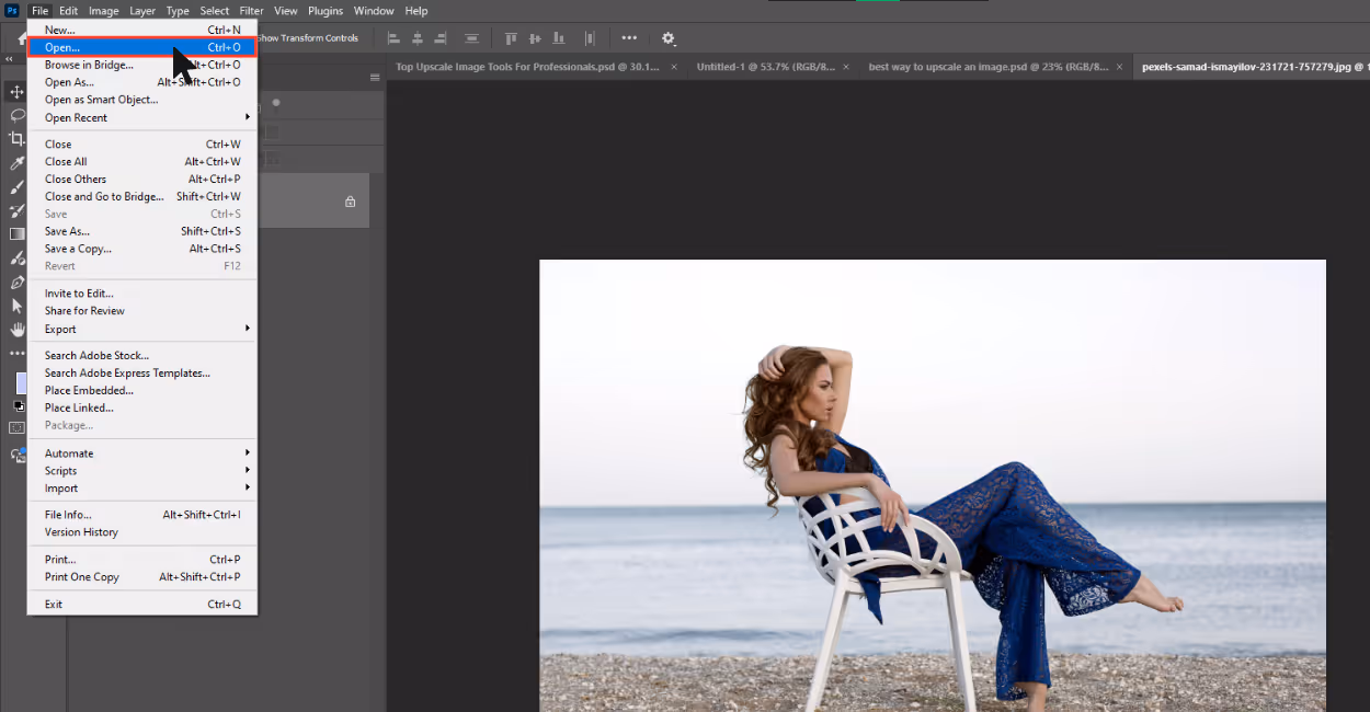 Open Adobe Photoshop browser
