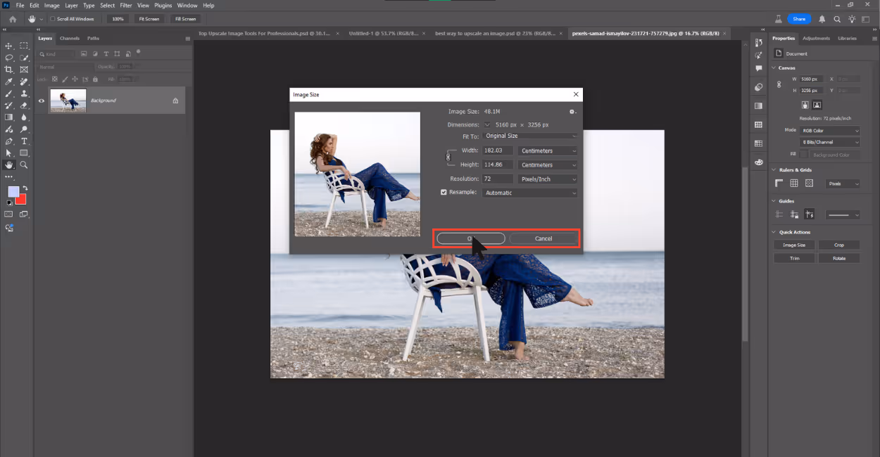 Add the width and height proportions