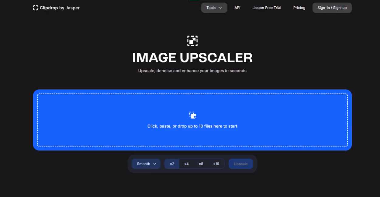 upscale the image in Clipdrop