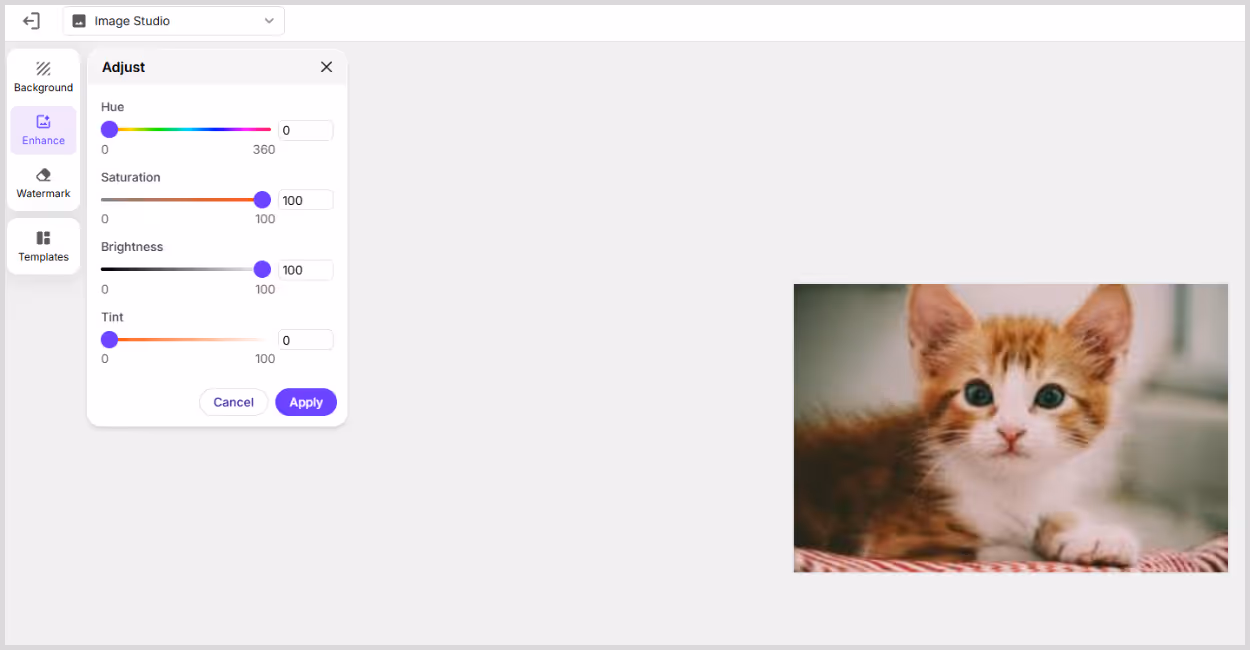adjust saturation, brightness, and hue