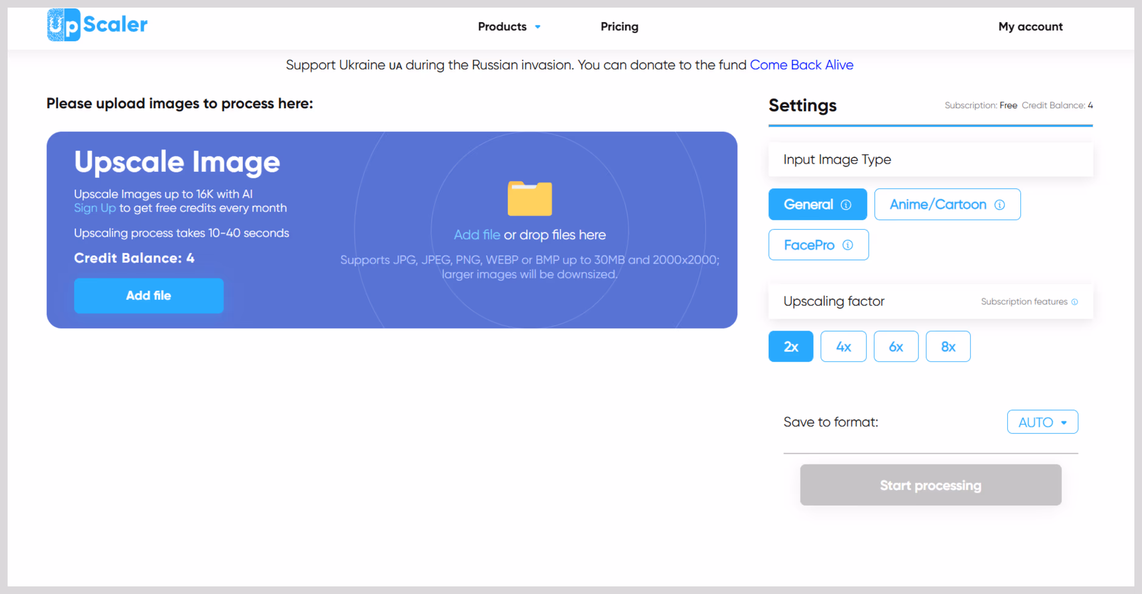 upscale the image in UpScaler