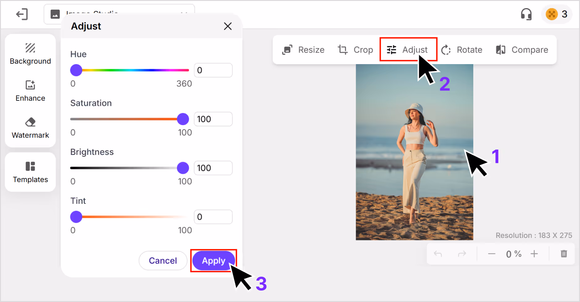 You can adjust saturation, brightness
