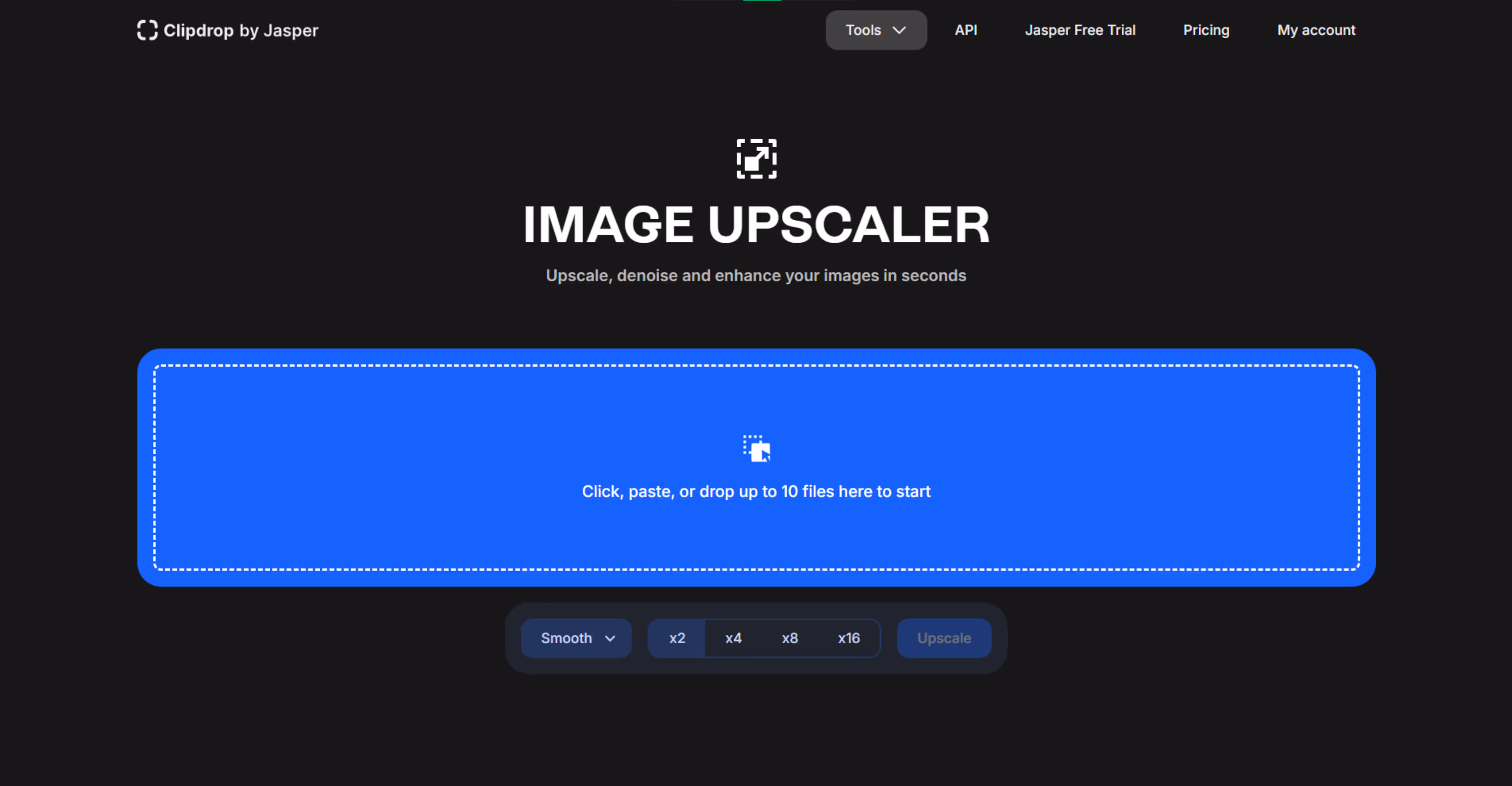 upscale the image in Clipdrop