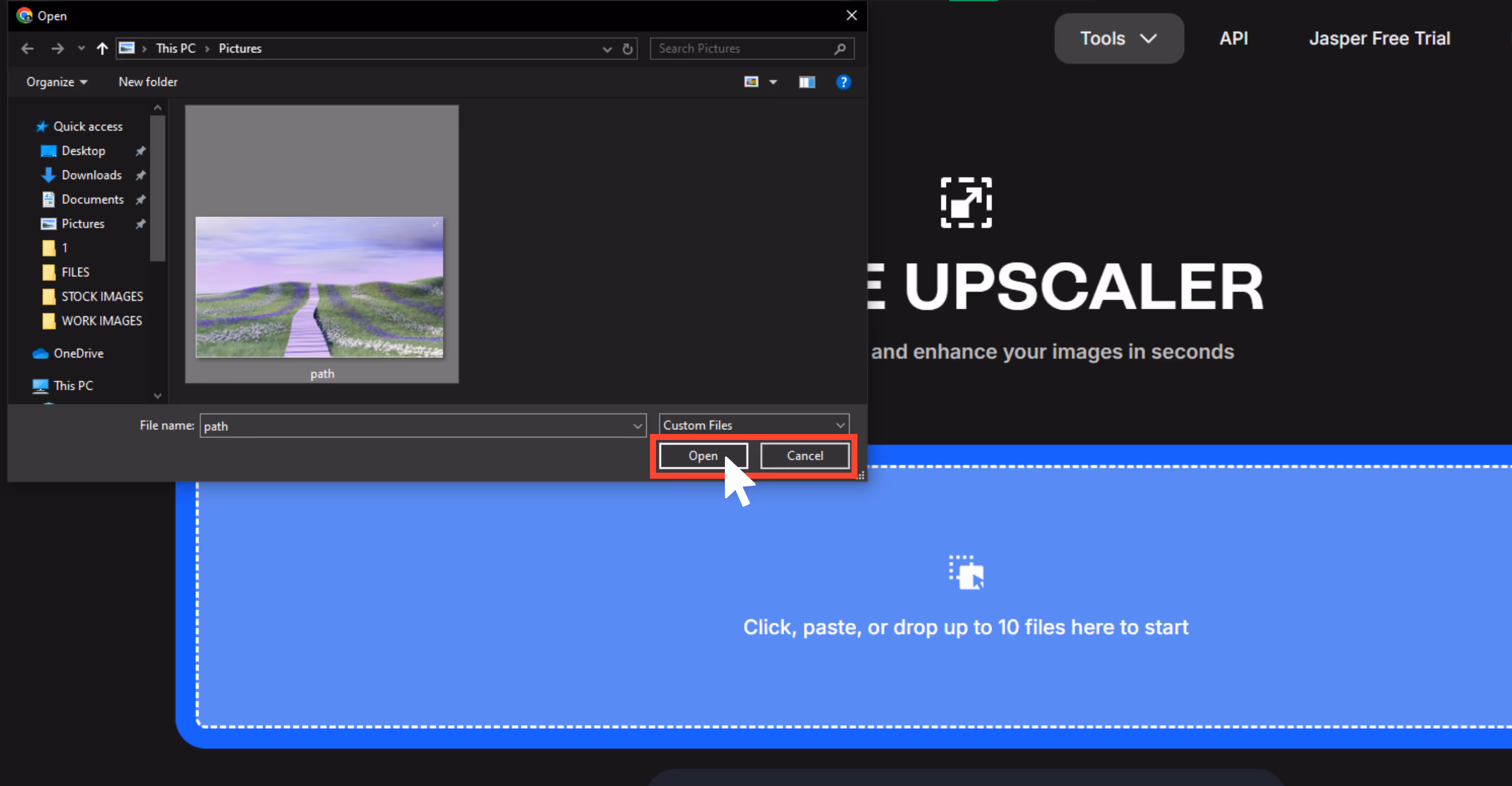 upload the image or paste the URL