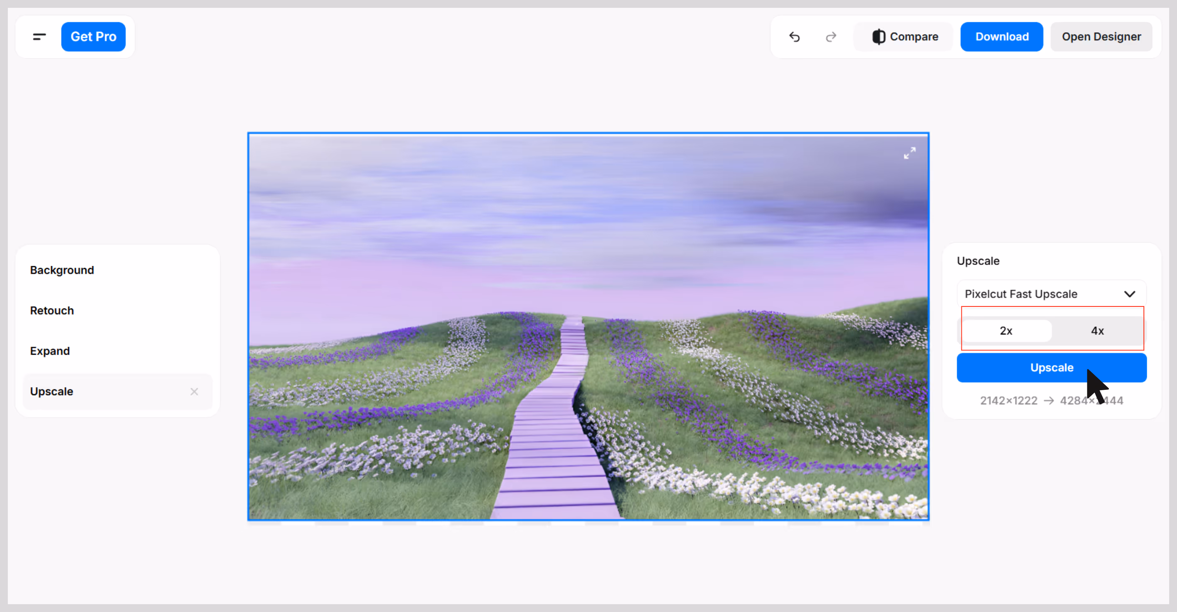 auto-upscales at 4x