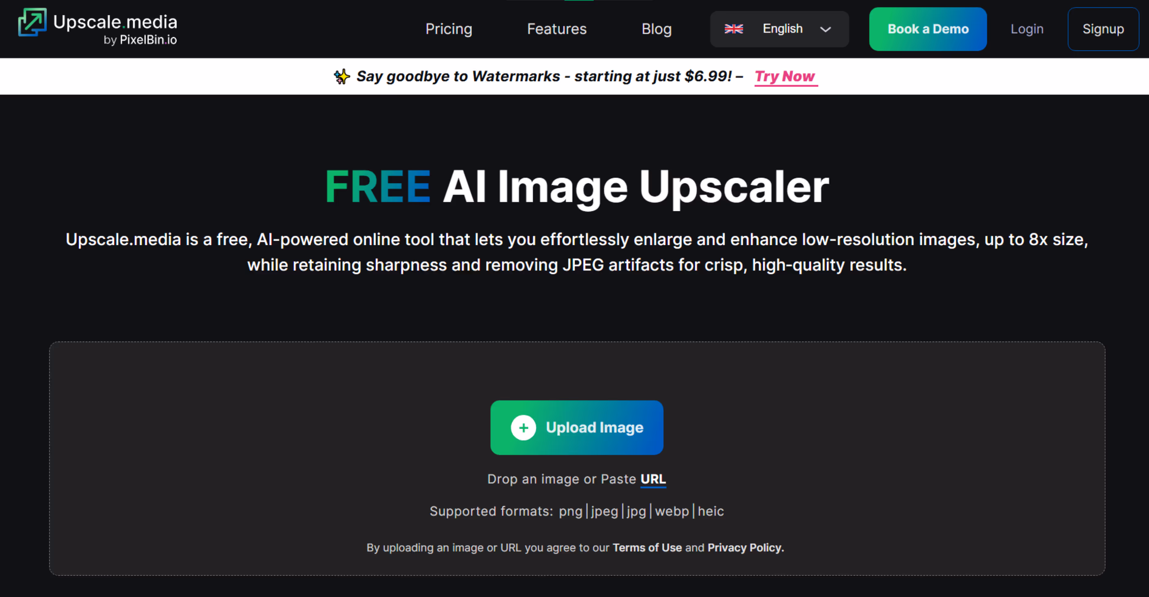 Upscale Website Landing page